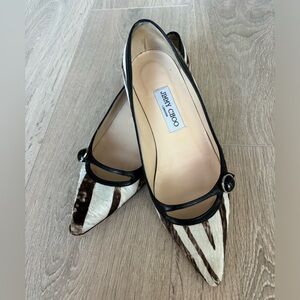 Jimmy Choo flats, size 38, worn but have lots of life left;